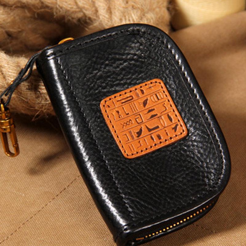 Mens Cool Key Wallet Handmade Leather Car Key Card Holder Car Key Case for Men - imessengerbags