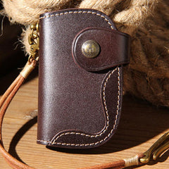 Mens Cool Key Wallet Handmade Leather Car Key Card Holder Car Key Case for Men - imessengerbags