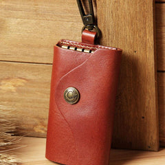 Mens Cool Key Wallet Handmade Leather Car Key Card Holder Car Key Case for Men - imessengerbags