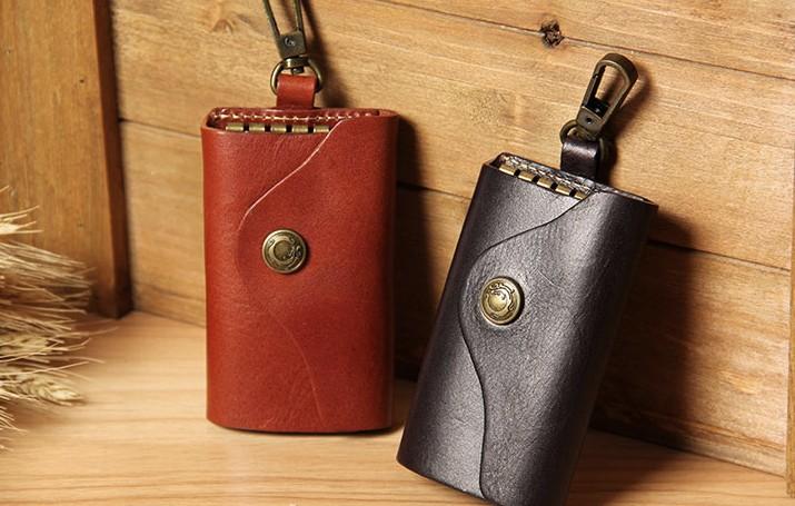 Genuine Leather Car Key Wallets Men Key Holder Housekeeper Keys