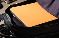 Mens Cool Leather Backpack Black Travel Bag School Bag for Men