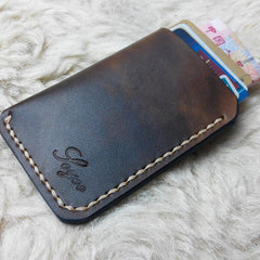 Mens Leather Slim Front Pocket Wallets Leather Cards Wallet for Men