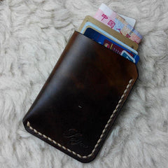 Mens Leather Slim Front Pocket Wallets Leather Cards Wallet for Men - imessengerbags
