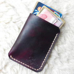 Mens Leather Slim Front Pocket Wallets Leather Cards Wallet for Men