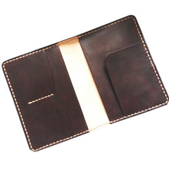 Mens Leather Slim Passport Wallets Coffee Leather Small Travel Wallet for Men - imessengerbags