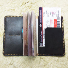Mens Leather Slim Passport Wallets Coffee Leather Small Travel Wallet for Men - imessengerbags