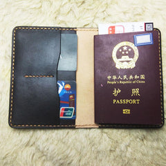 Mens Leather Slim Passport Wallets Coffee Leather Small Travel Wallet for Men - imessengerbags