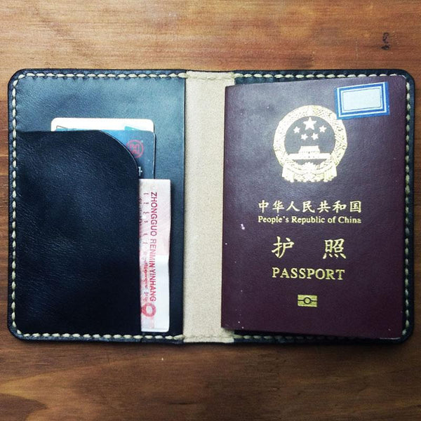 Mens Leather Slim Passport Wallets Leather Small Travel Wallet for Men - imessengerbags