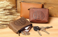 Mens Small CHange Wallet Pouch Leather With Key Card Holder Car Key Case for Men - imessengerbags
