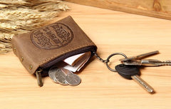Mens Small CHange Wallet Pouch Leather With Key Card Holder Car Key Case for Men - imessengerbags