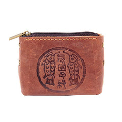 Mens Small CHange Wallet Pouch Leather With Key Card Holder Car Key Case for Men - imessengerbags