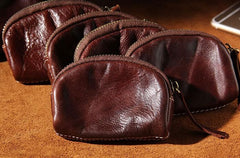 Mens Small Leather Change Wallet Pouch With Key Card Holder Car Key Case for Men - imessengerbags