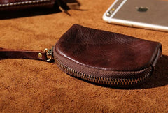 Mens Small Leather Change Wallet Pouch With Key Card Holder Car Key Case for Men - imessengerbags