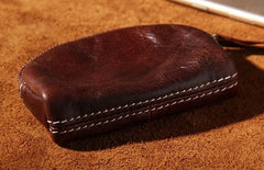 Mens Small Leather Change Wallet Pouch With Key Card Holder Car Key Case for Men - imessengerbags