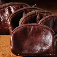 Mens Small Leather Change Wallet Pouch With Key Card Holder Car Key Case for Men - imessengerbags