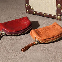 Mens Small Leather Change Wallet Pouch With Key Card Holder Car Key Case for Men - imessengerbags