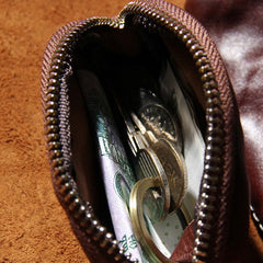 Mens Small Leather Change Wallet Pouch With Key Card Holder Car Key Case for Men - imessengerbags