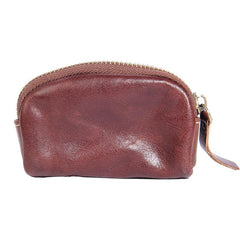 Mens Small Leather Change Wallet Pouch With Key Card Holder Car Key Case for Men - imessengerbags
