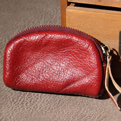Mens Small Leather Change Wallet Pouch With Key Card Holder Car Key Case for Men - imessengerbags