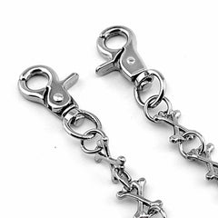 Badass Silver Cross Bones Punk Pants Chain Wallet Chain Biker Wallet Chain For Men - imessengerbags