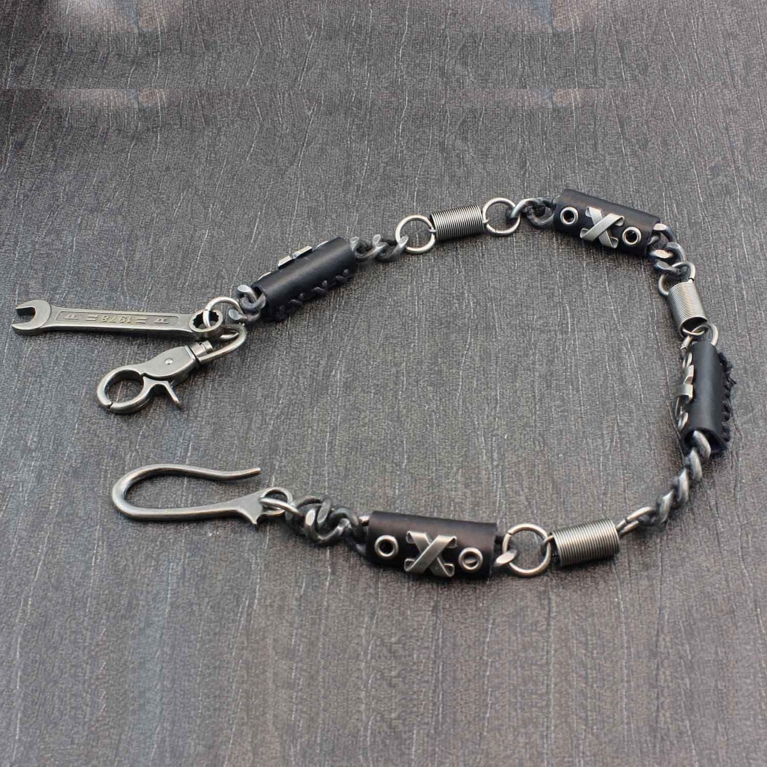 Metal Leather Wallet Chain Cool Punk Rock Biker Trucker Wallet Chain Trucker Wallet Chain for Men - imessengerbags