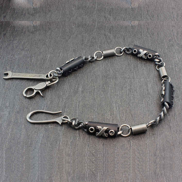 Metal Leather Wallet Chain Cool Punk Rock Biker Trucker Wallet Chain Trucker Wallet Chain for Men - imessengerbags