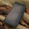 Gray Leather Zip Wallet Mens Zipper Wallet Mens Wallet With Zipper Leather Mens Zipper Wallet