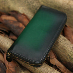 Zip Around Wallet Green Mens Wallet With A Zip Leather Zip Wallet Mens Wallet With Zipper