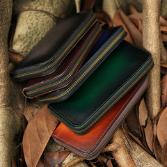 Inside of Zip Around Wallet Red Mens Wallet With A Zip Leather Zip Wallet Mens Wallet With Zipper