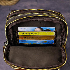 Fashion Leather Men's Belt Pouch Cell Phone Holsters Brown Mini Side Bag For Men - imessengerbags