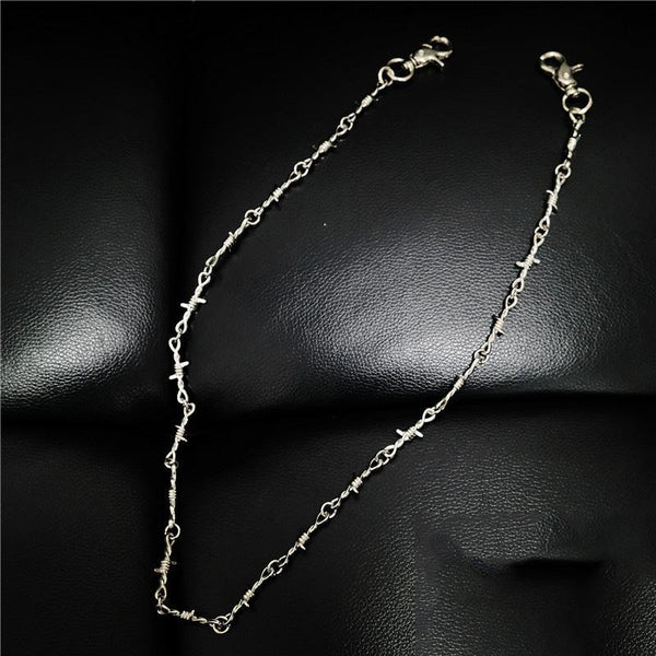 Badass Silver Mens Thorns Pants Chain Biker Wallet Chain Long Jeans Chain Jean Chains For Men - imessengerbags