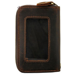 Cool Mens Double Zipper Leather Key Wallet Key Holder Car Key Holder For Men - imessengerbags