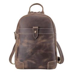 Vintage Brown Leather Men's Sling Bag Backpack Brown One Shoulder Backpack For Men