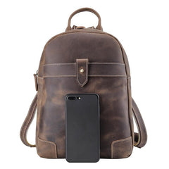 Vintage Brown Leather Men's Sling Bag Backpack Brown One Shoulder Backpack For Men