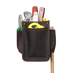 Cool Men's Leather Tool Pouch electrician tool bag Belt Pouch For Men - imessengerbags