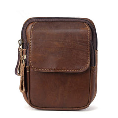 Vintage Brown Leather Men's Cell Phone Holster Belt Pouch Belt Bag For Men - imessengerbags