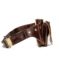 Vintage Brown Leather Men's Fanny Pack Waist Bag Brown Hip Pack Belt Bag For Men - imessengerbags