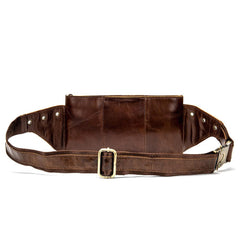 Vintage Brown Leather Men's Fanny Pack Waist Bag Brown Hip Pack Belt Bag For Men - imessengerbags