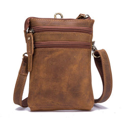 Vintage Leather Men's CELL PHONE HOLSTER Belt Pouch Waist Small Side Bag For Men - imessengerbags