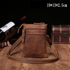 Vintage Leather Men's CELL PHONE HOLSTER Belt Pouch Waist Small Side Bag For Men - imessengerbags