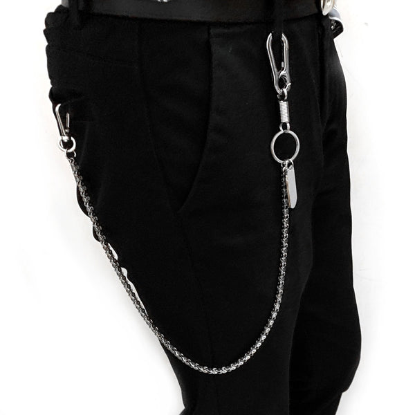 Cool Silver Long Biker Wallet Chain Pants Chain STAINLESS STEEL Jeans Chain Jean Chain Wallet Chain For Men - imessengerbags