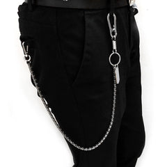 Cool Silver Long Biker Wallet Chain Pants Chain STAINLESS STEEL Jeans Chain Jean Chain Wallet Chain For Men - imessengerbags
