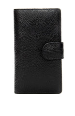 Black Leather Men's Wallet Trifold Long Wallet Multi Cards Long Wallet For Men - imessengerbags