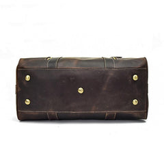 Casual Brown Leather Men's Overnight Bag Travel Bag Luggage Weekender Bag For Men - imessengerbags
