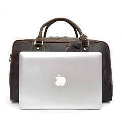Casual Brown Leather Men's Overnight Bag Travel Bag Luggage Weekender Bag For Men - imessengerbags