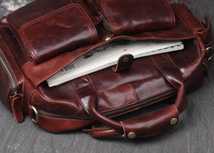 Black Oiled Leather Men's Professional Briefcase 13‘’ Laptop Handbag Business Bag For Men - imessengerbags
