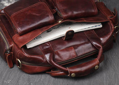 Black Oiled Leather Men's Professional Briefcase 13‘’ Laptop Handbag Business Bag For Men