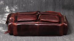 Black Oiled Leather Men's Professional Briefcase 13‘’ Laptop Handbag Business Bag For Men - imessengerbags