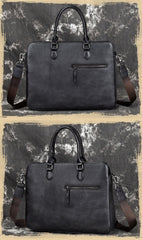Vintage Leather Men's Briefcase 14inch Laptop Bag Handbag Work Bag For Men - imessengerbags