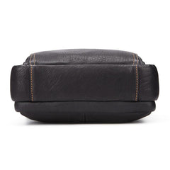 Fashion Black Leather Men's Tablet Shoulder Bag Small Vertical Side Bag Messenger Bag For Men - imessengerbags